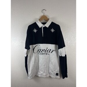 Caviar Cartel Black/White Rugby Shirt Long Sleeve – Size M